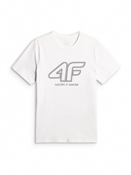 4F 4F Tričko COMMERCIAL Biela Regular Fit