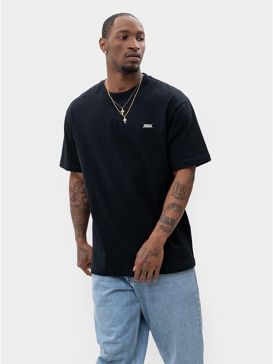 Jigga Wear Jigga Wear T-Shirt Szeroka luźna księżyc moon 125694 Czarny Oversize