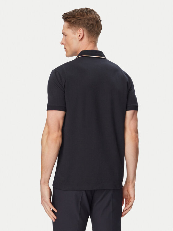 BOSS BOSS Тениска с яка и копчета Pl Goc Birdie Paule 50559365 Тъмносин Slim Fit