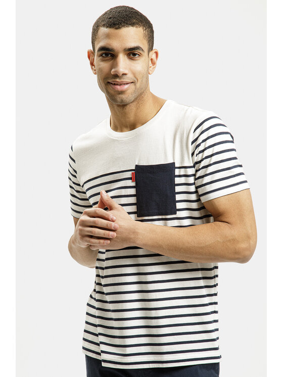 Cross Jeans Cross Jeans T-Shirt 16068-008 Biały Regular Fit