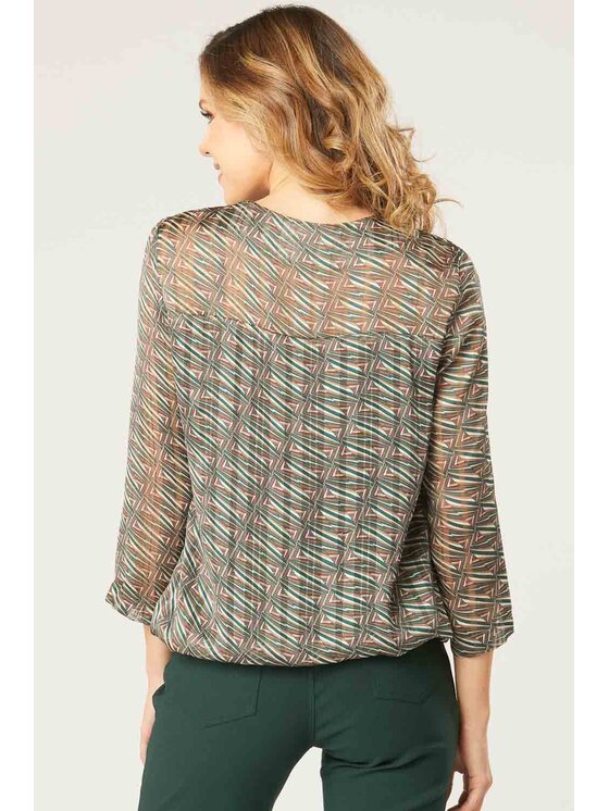 QUIOSQUE QUIOSQUE Bluzka 19-TK-205 Zielony Regular Fit