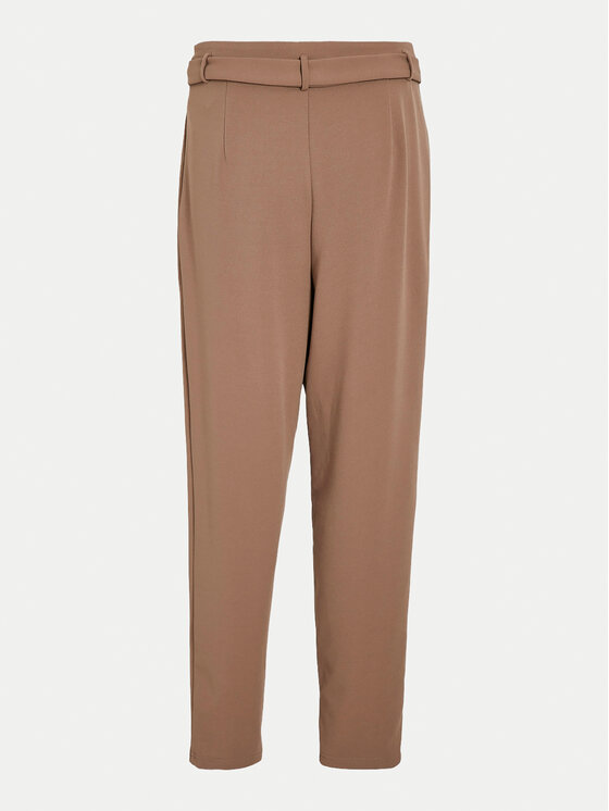 Vila Vila Hlače iz tkanine Clava 14100197 Rjava Straight Fit