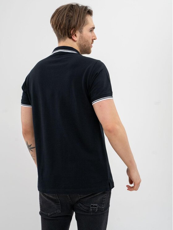 Jigga Wear Jigga Wear Polo Koszulka Polo Z Krótkim Rękawem Męska Czarna Jigga Wear Classic Stripe M Czarny Regular Fit