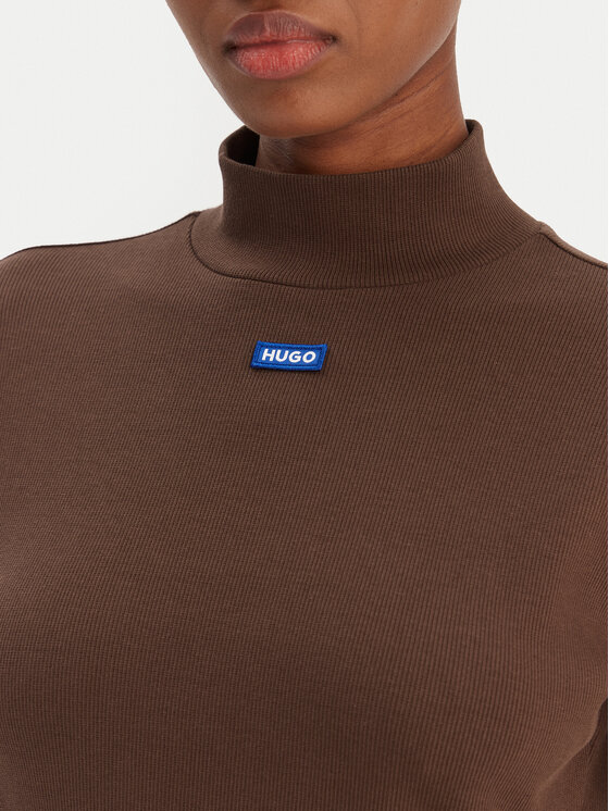 HUGO HUGO Bluză cu gât Easy 50525318 Maro Regular Fit