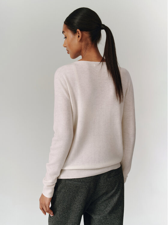 TATUUM TATUUM Sweter ROSSA Kremowy Classic Fit