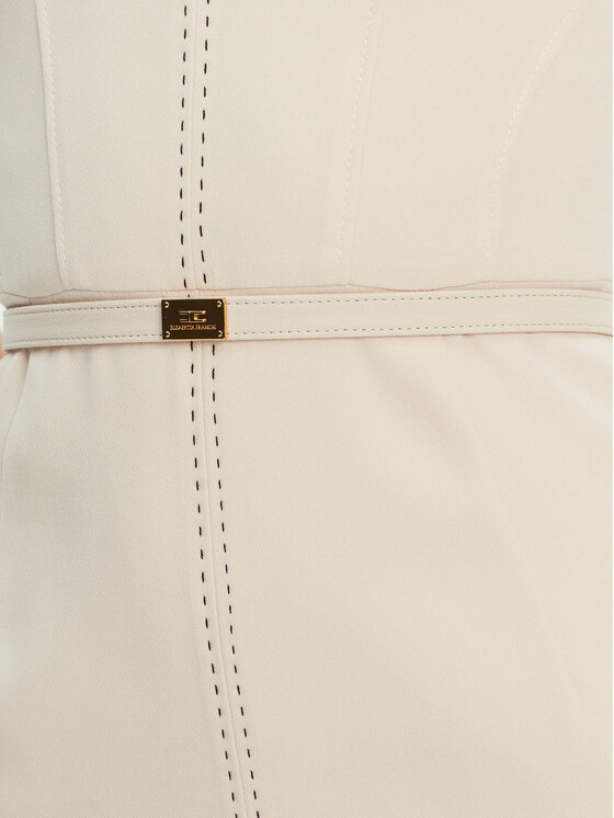 Elisabetta Franchi Elisabetta Franchi Коктейлна рокля AB-706-51E2-193 Екрю Slim Fit