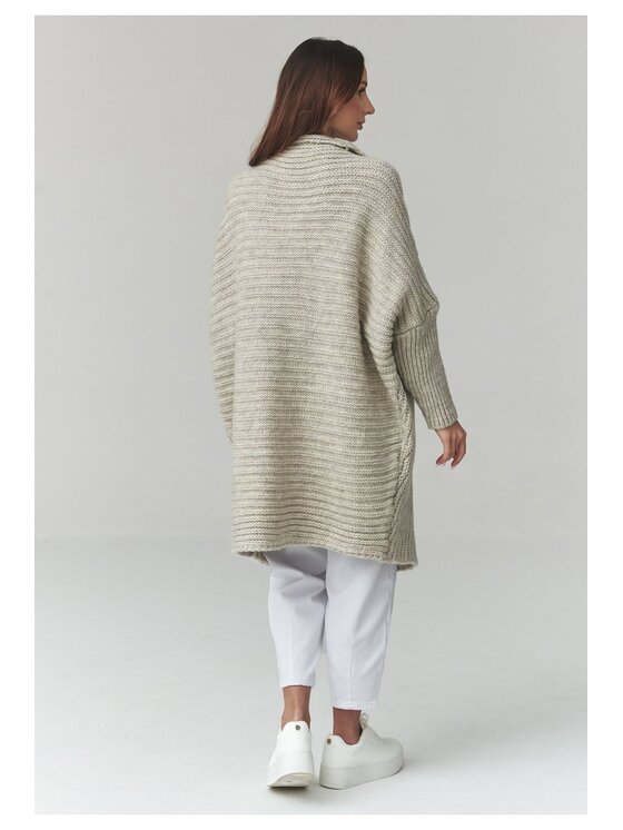 Makadamia Makadamia Sweter S173 Szary Loose Fit