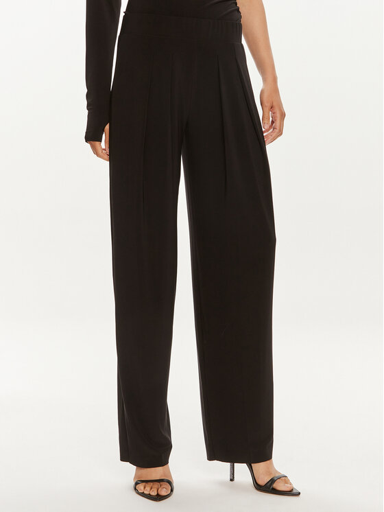 NORMA KAMALI NORMA KAMALI Kalhoty z materiálu KK4237PLC32001 Černá Relaxed Fit