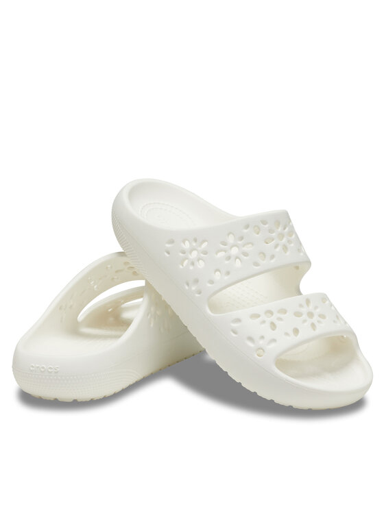 Crocs Crocs Natikače Classic Floral Cutout Sandal 210966 Bijela