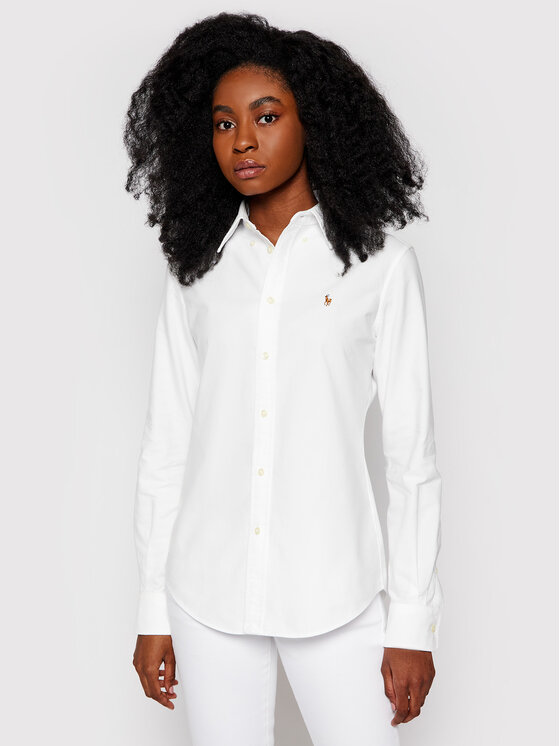 Polo Ralph Lauren Polo Ralph Lauren Koszula Washed Oxford 211743355 Biały Slim Fit