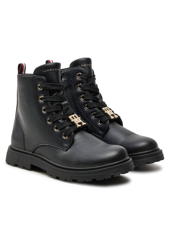 Tommy Hilfiger Tommy Hilfiger Trappers Lace-Up Bootie T1A5-33561-1351 S Negru