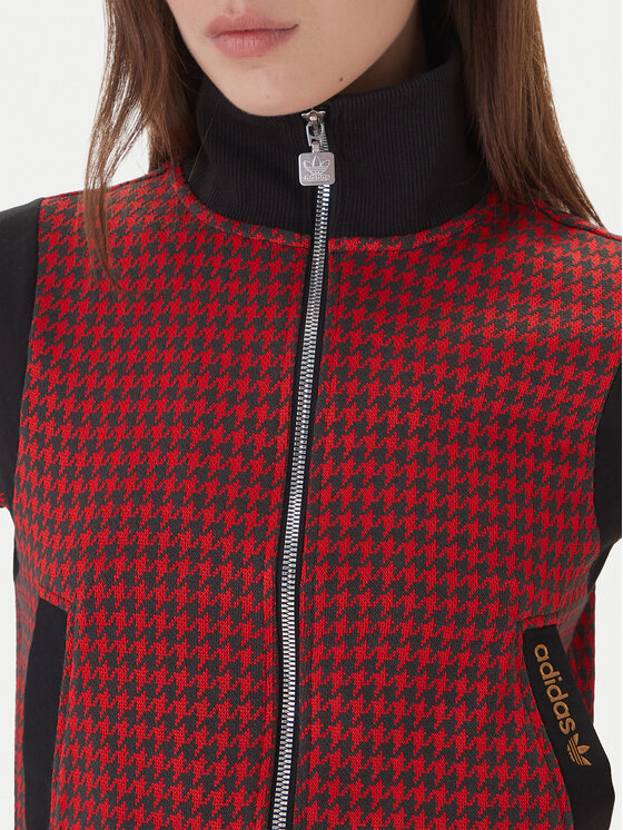 adidas adidas Bluza Houndstooth JY3461 Czerwony Regular Fit