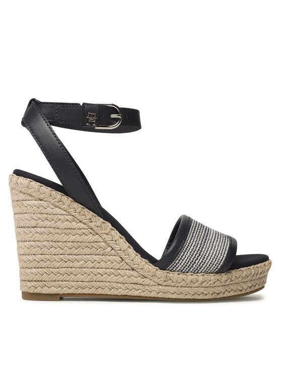 Espadrile Tommy Hilfiger Th Woven High Wedge FW0FW07344 Space Blue DW6