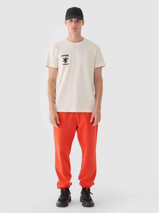 4F 4F Spodnie dresowe 4FWMM00TTROM1140-62S Czerwony Regular Fit