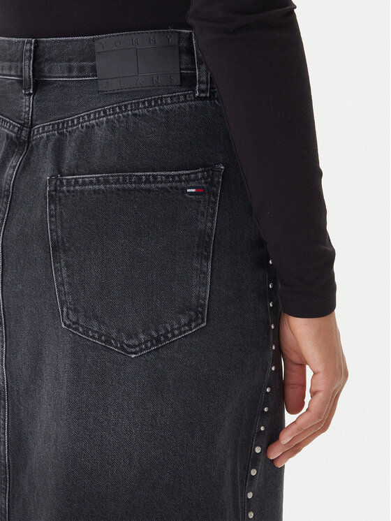 Tommy Jeans Tommy Jeans Jeans suknja Layla DW0DW21576 Crna Regular Fit