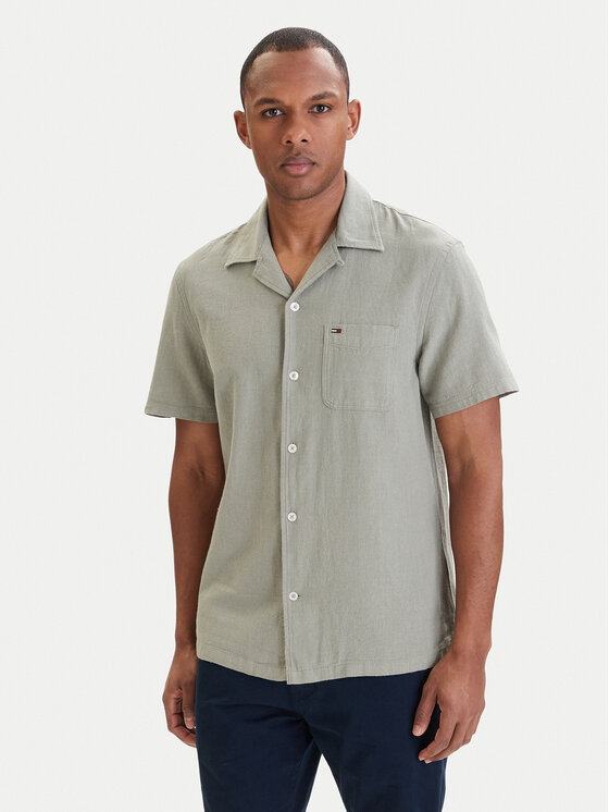 Tommy Jeans Cămașă DM0DM23058 Verde Regular Fit