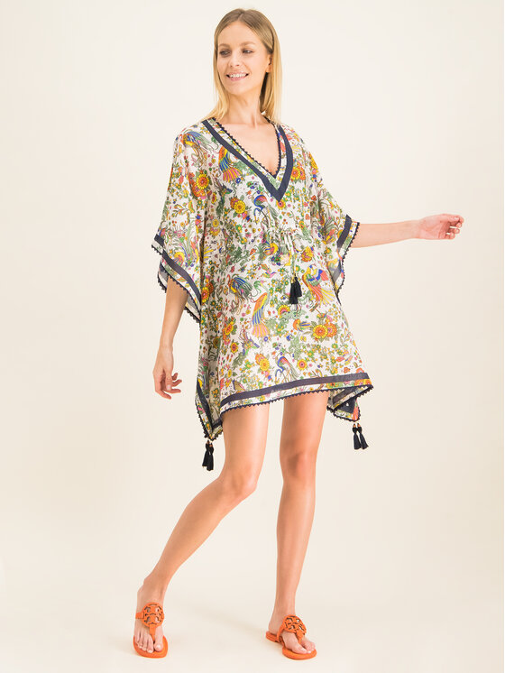 Tory Burch Vestito da spiaggia Printed Short Caftan 58311 Multicolore Regular Fit Modivo