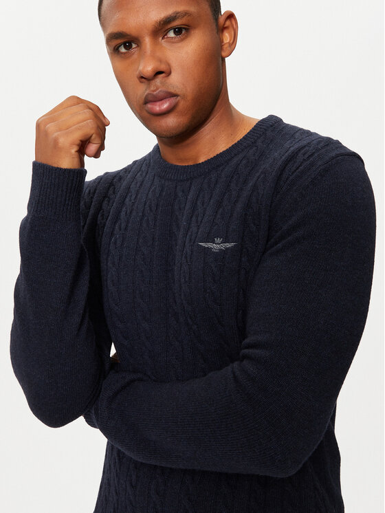 Aeronautica Militare Aeronautica Militare Pulover 242MA1484L417 Bleumarin Regular Fit