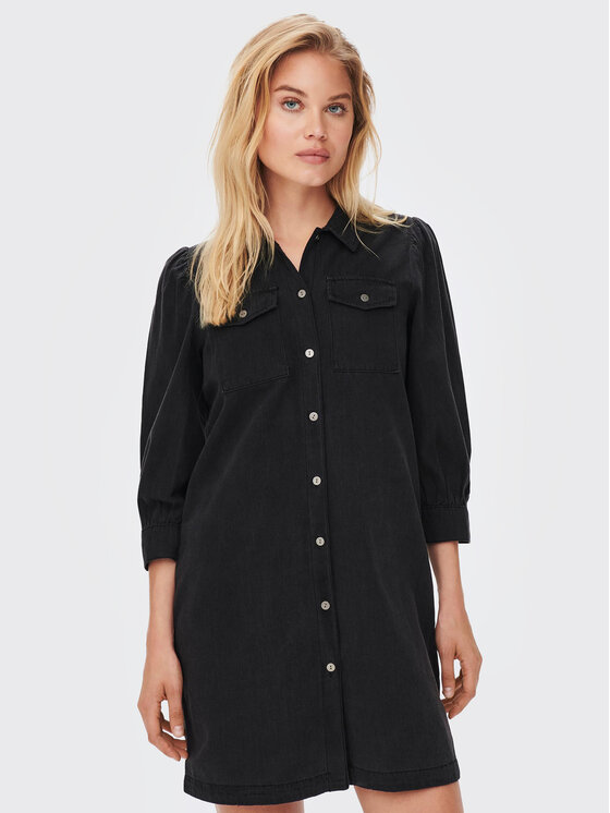 ONLY ONLY Rochie de blugi Felica 15227104 Negru Regular Fit