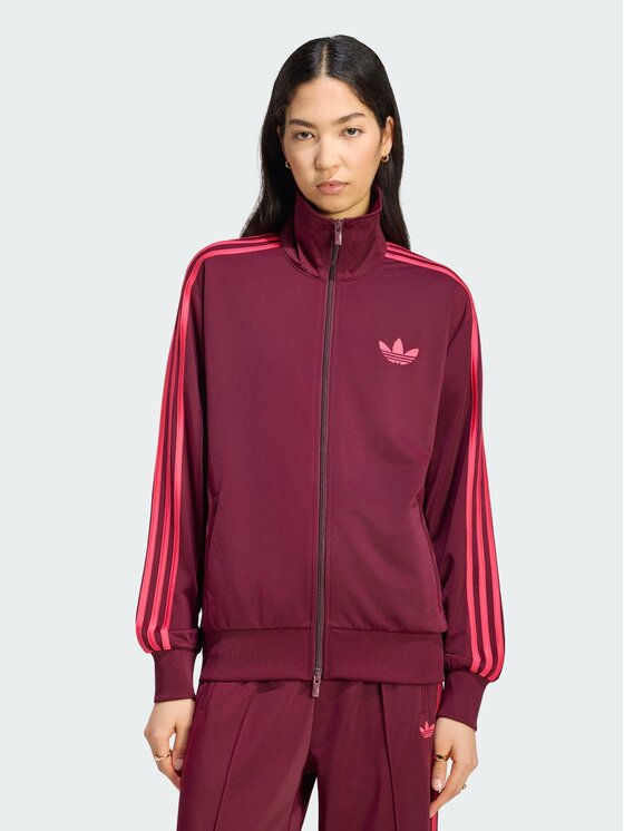 adidas adidas Bluza FIREBIRD Bordowy Loose Fit