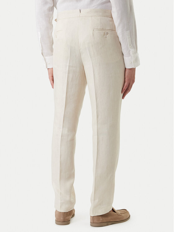 BOSS BOSS Medžiaginės kelnės H-Perino 50563231 Smėlio Relaxed Fit