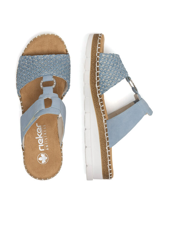 Rieker Rieker Pantoletten V1243-10 Himmelblau