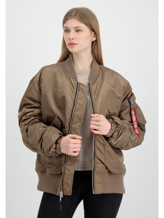 Alpha Industries Alpha Industries Kurtka bomber CWU MA-1 No Cords Bomber Jacket Women Brązowy Oversize