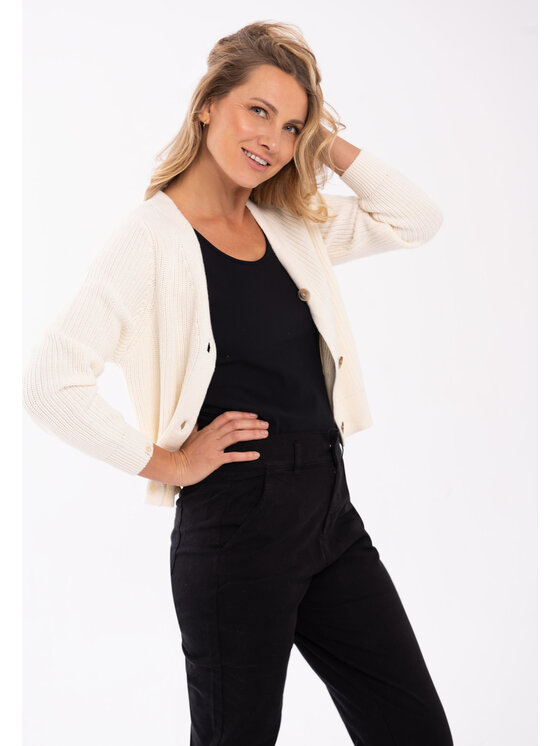 Volcano Volcano Sweter S-MELA Écru Regular Fit