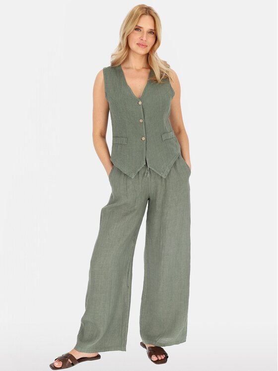 Perso Perso Kamizelka CHCE255487F Khaki Regular Fit