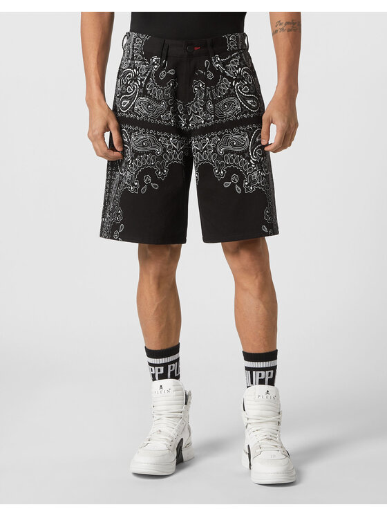 PHILIPP PLEIN PHILIPP PLEIN Džínsové šortky 4395 Čierna Regular Fit