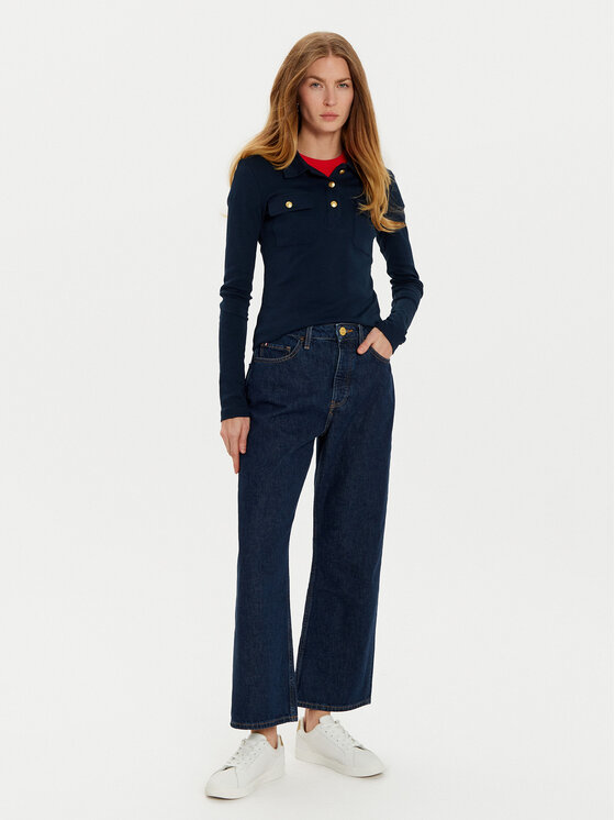 Tommy Hilfiger Tommy Hilfiger Pólóing WW0WW45308 Sötétkék Slim Fit