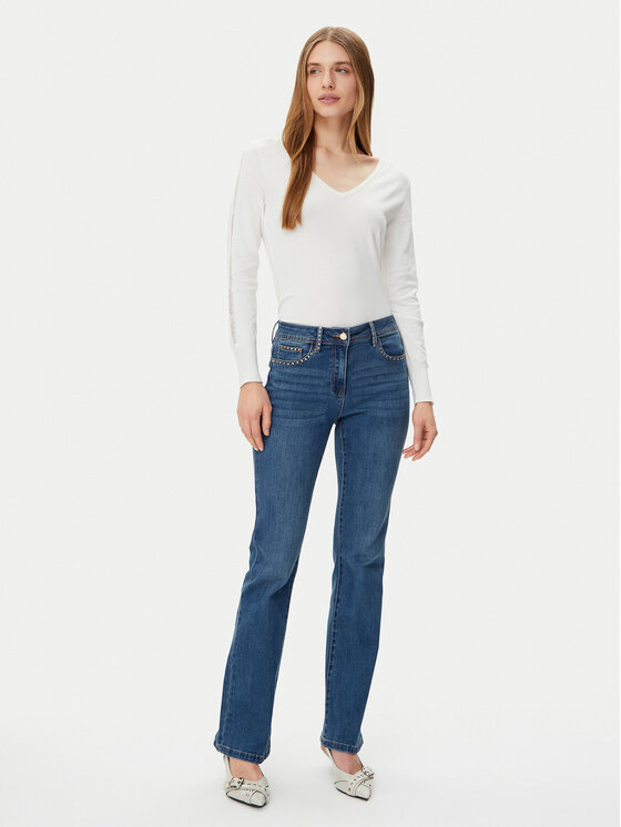 Morgan Morgan Sweter 251-MIELO Biały Slim Fit