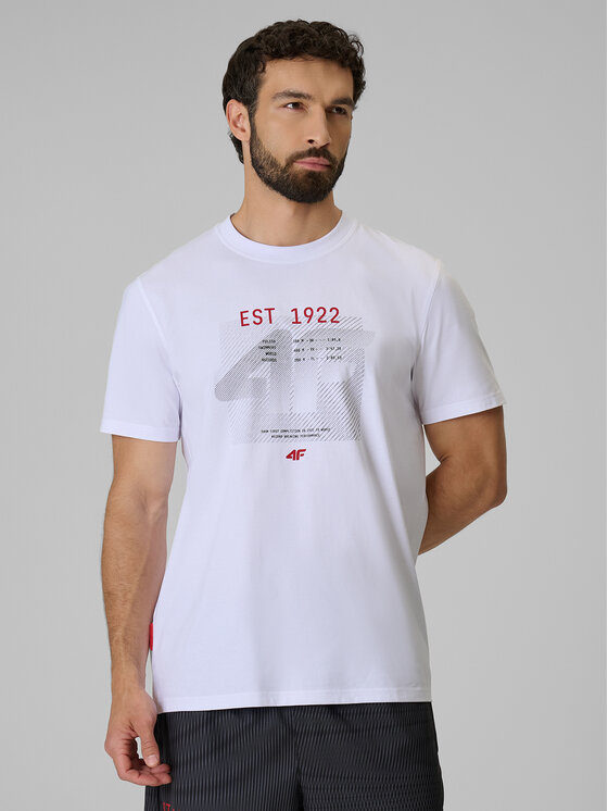 4F 4F T-Shirt AQUA FORCE Biały Regular Fit