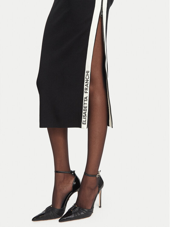 Elisabetta Franchi Elisabetta Franchi Trikotāžas kleita AM-44S-66E2-V420 Melns Slim Fit