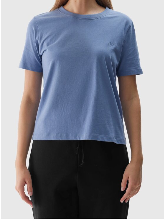 4F 4F T-Shirt 4FWAW24TTSHF1650 Μπλε Regular Fit