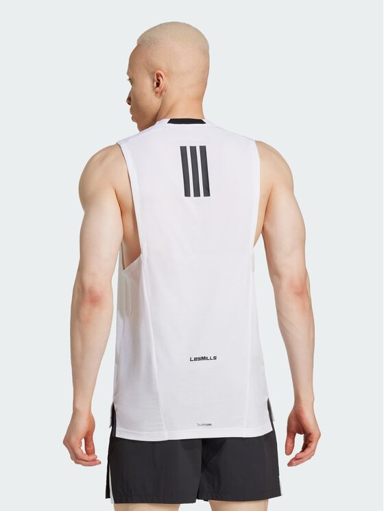 adidas adidas Koszulka techniczna Les Mills Graphic Biały Slim Fit