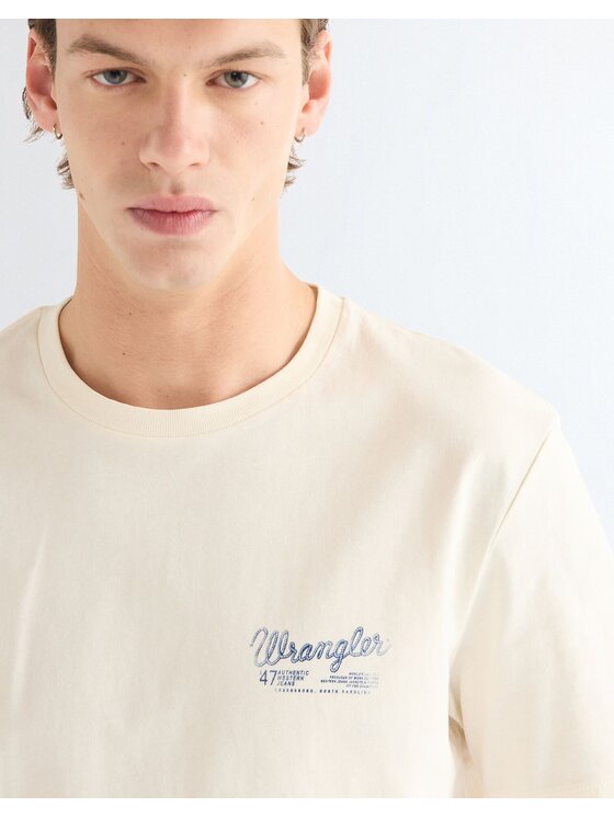 Wrangler Wrangler T-Shirt GRAPHIC TEE Biały Regular Fit
