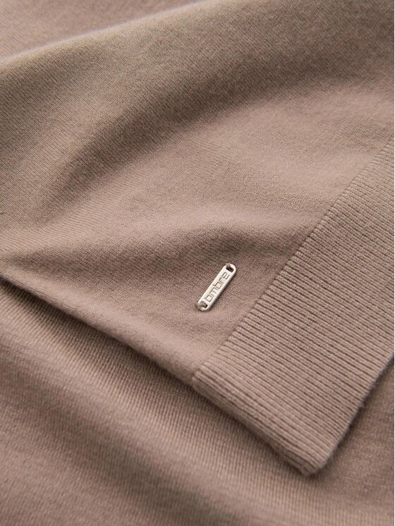 Ombre Ombre Sweter OM-SWTN-0127 Beżowy Regular Fit