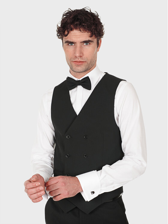 Evenemen Evenemen Kamizelka BOSTON 099 Czarny Slim Fit