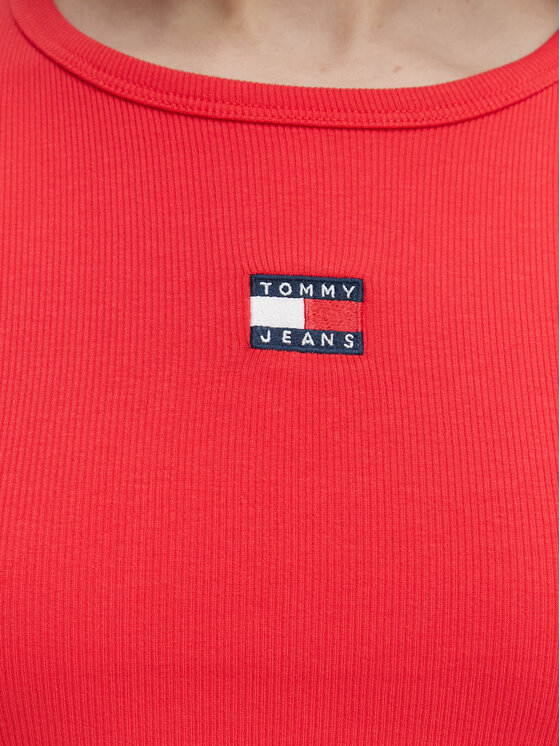 Tommy Jeans Tommy Jeans T-Shirt DW0DW17881 Czerwony Slim Fit