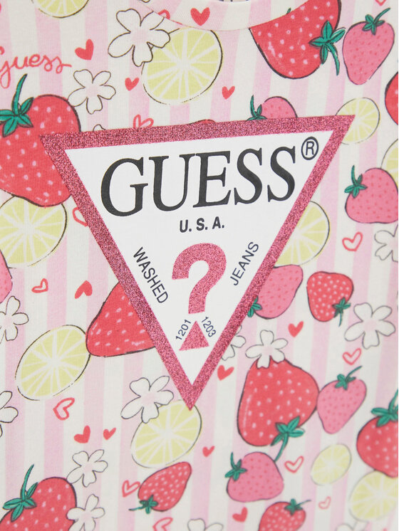 Guess Guess T-Shirt K6GI13 K6YW4 Růžová Regular Fit