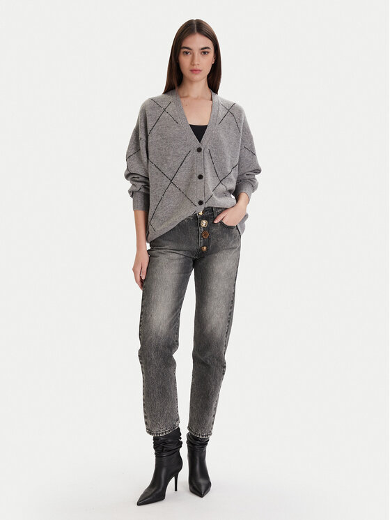 ViCOLO ViCOLO Kardigan 77070F Szary Regular Fit