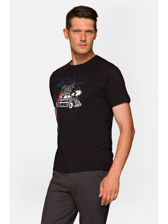 Lancerto Lancerto T-Shirt Reggie TS073221000018 Czarny Regular Fit