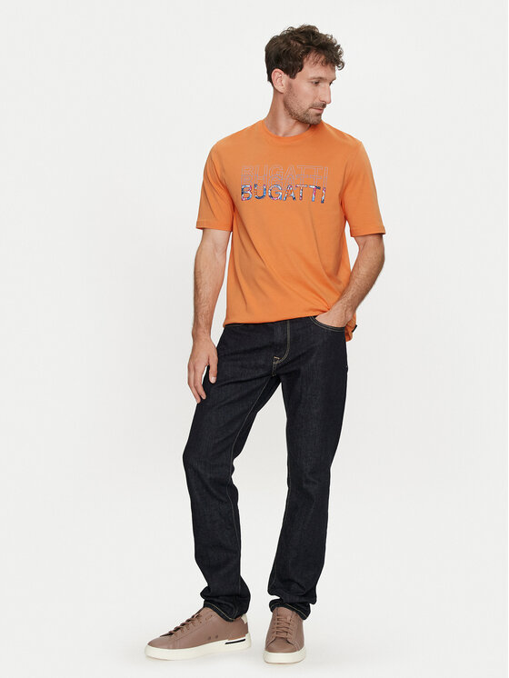 Bugatti Bugatti Marškinėliai 8350 55043A Oranžinė Regular Fit