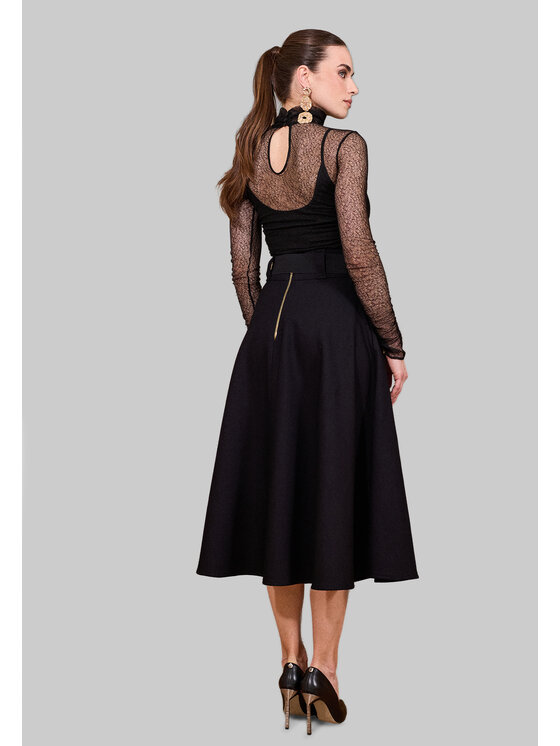 Kasia Zapała Kasia Zapała Spódnica midi Lorita Czarny Slim Fit