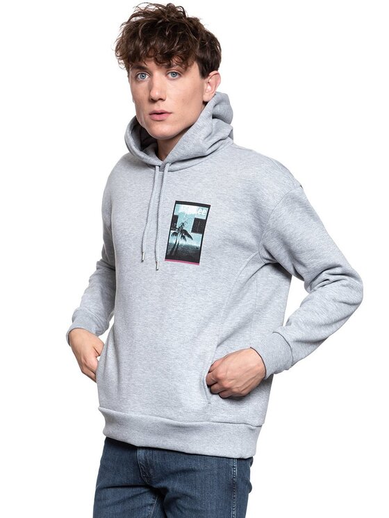Lee Lee Felpa GRAPHIC RELAXED HOOD Grigio Regular Fit