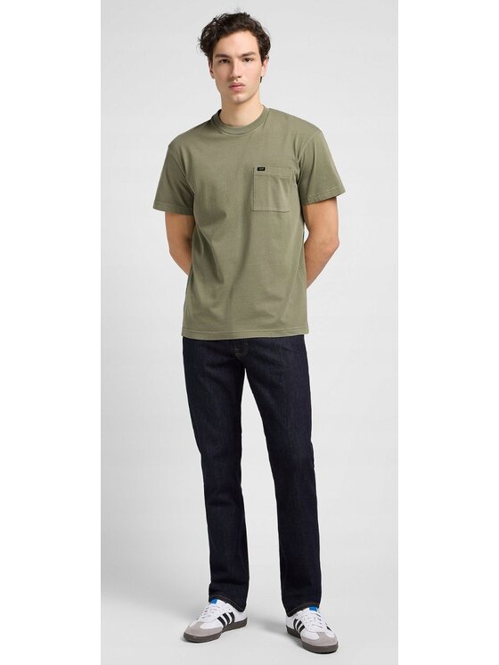 Lee Lee T-Shirt Relaxed Pocket Tee Zielony Relaxed Fit