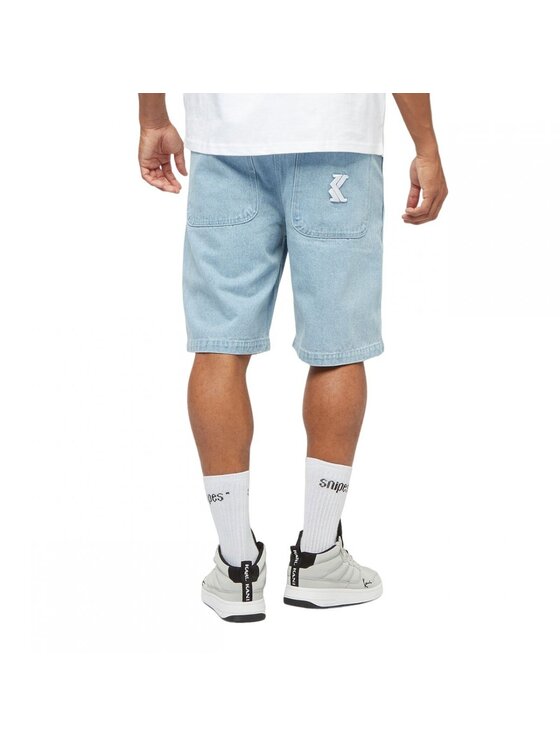 Karl Kani Karl Kani Sportovní kraťasy SERIF DENIM SHORTS Světle modrá Regular Fit