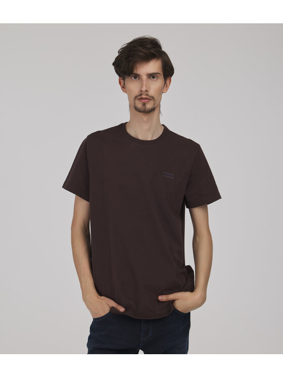 Lee Cooper Lee Cooper T-Shirt SIMPLE Brązowy ciemny Regular Fit