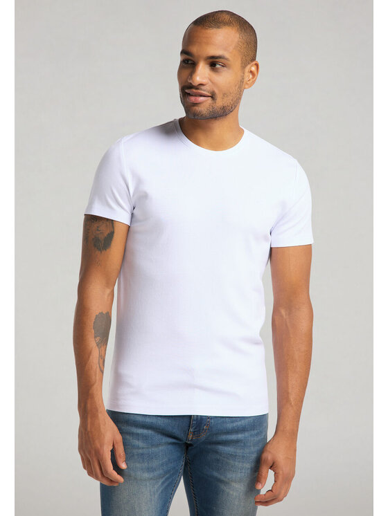 Mustang Mustang T-shirt ALEX C EMBROIDERY Bianco Regular Fit